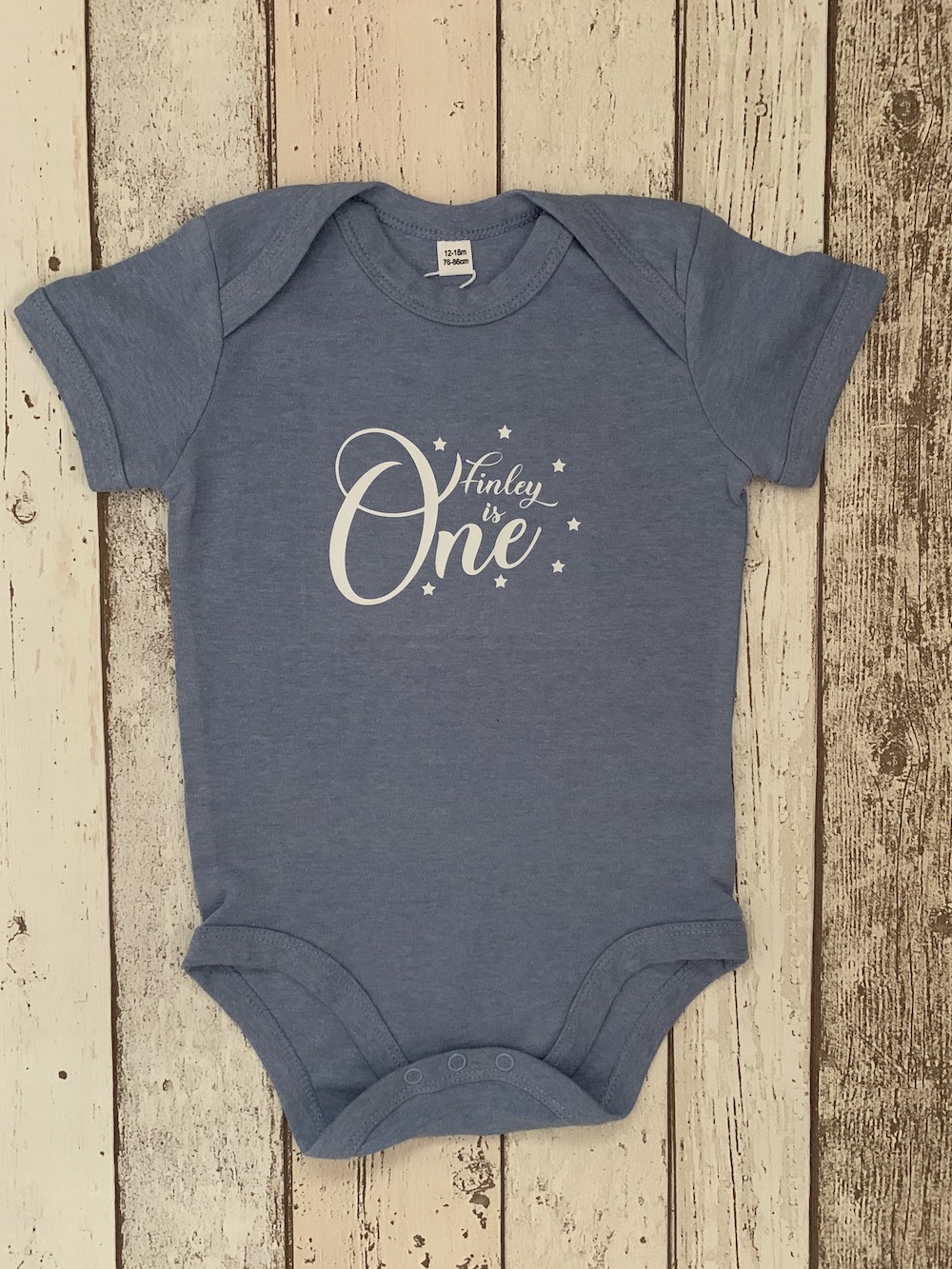 Baby Is One Personalised Vest – Cornflower Blue