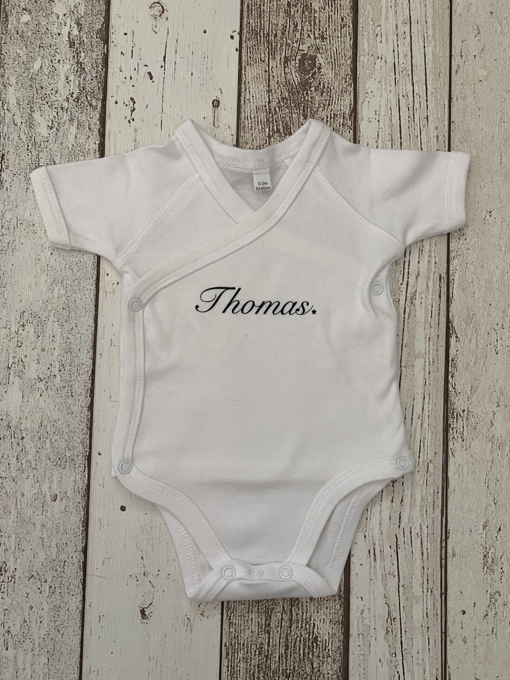 Newborn Personalised Vest – Organic White