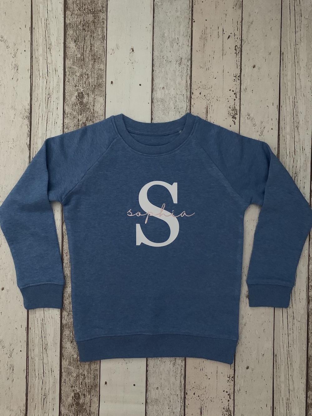 Pretty Initial Blue Sweatshirt – Children’s Size